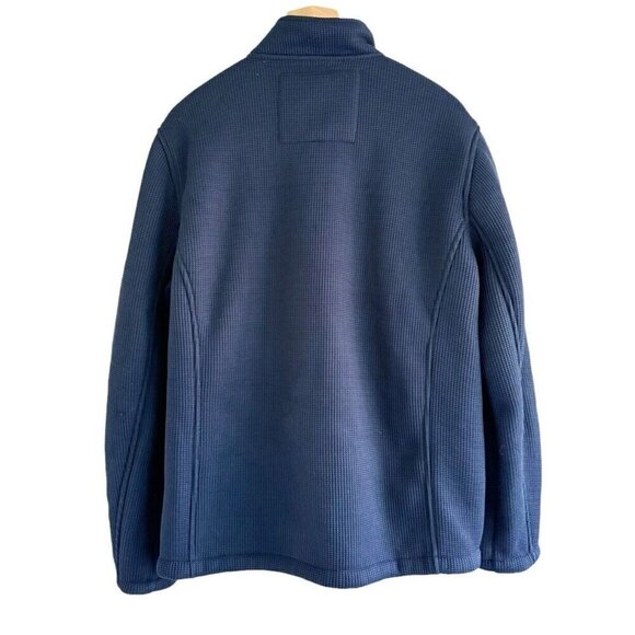 Gerry Men's Size L Blue Textured Waffle Knit Fleece-Lined Full Zip Jacket - Picture 3 of 11